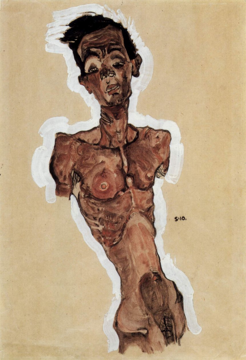 Nude, Self-Portrait by Egon Schiele