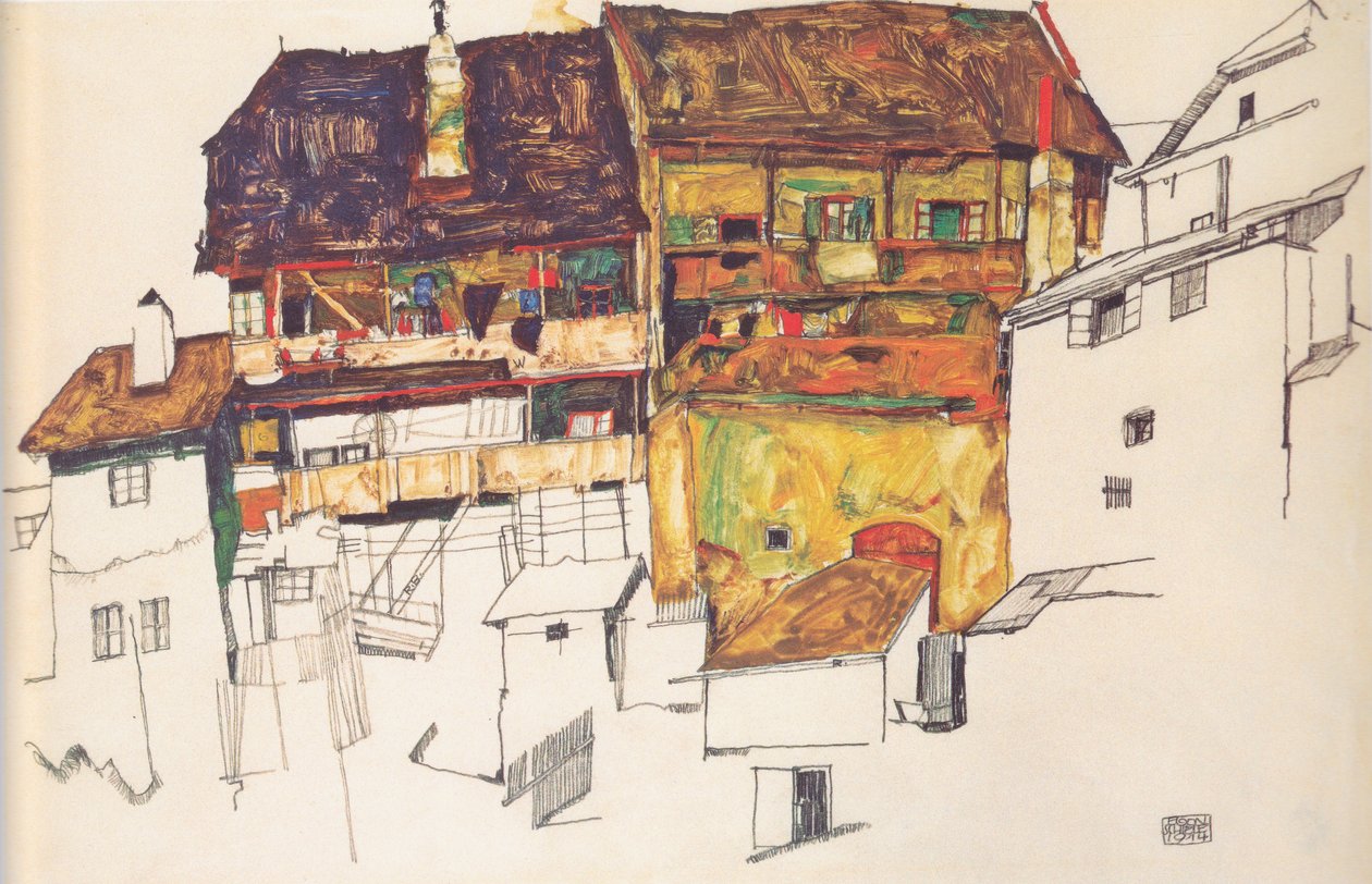 Old Houses in Krumau by Egon Schiele