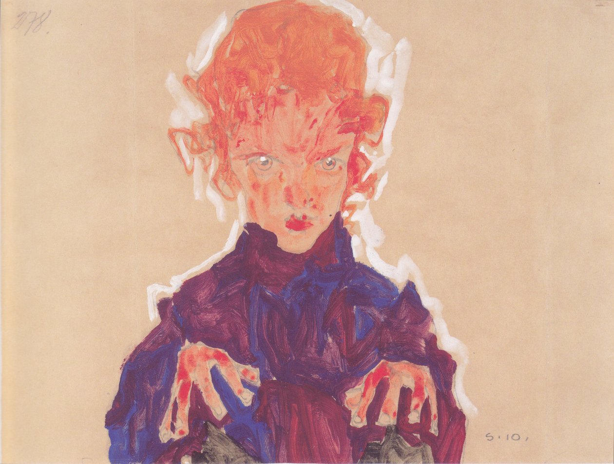 Bust of a Red-haired Girl by Egon Schiele