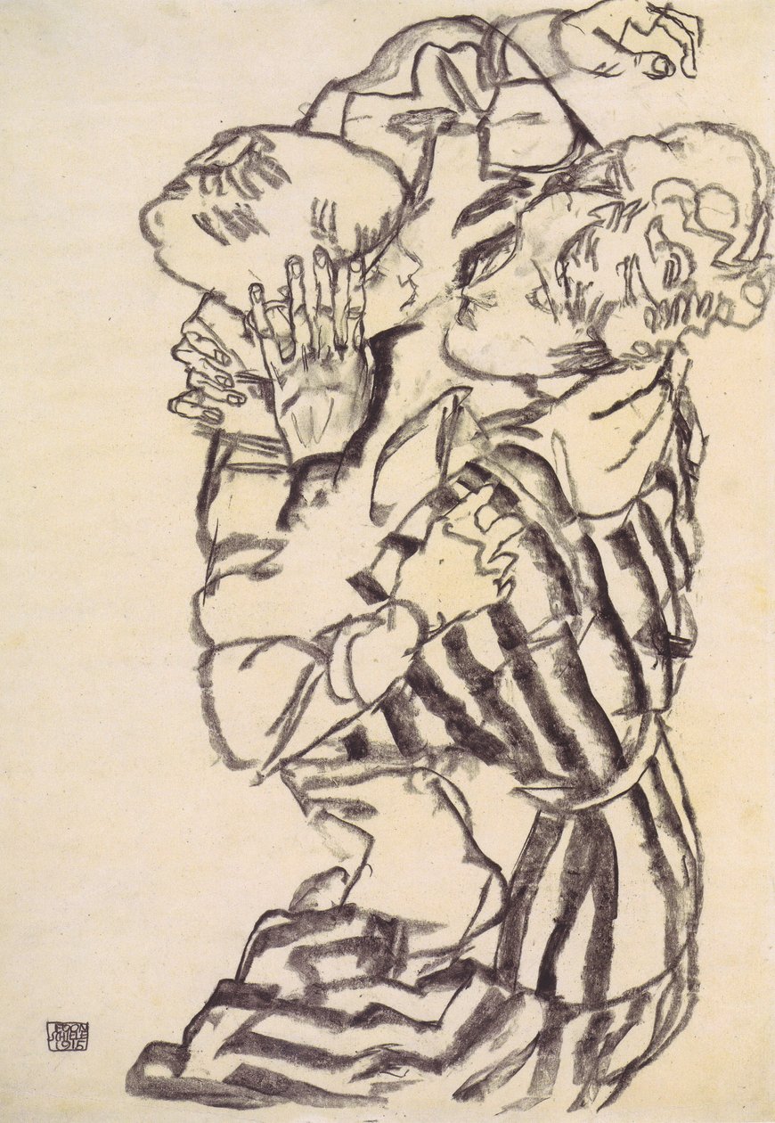 Edith Schiele with her Nephew by Egon Schiele