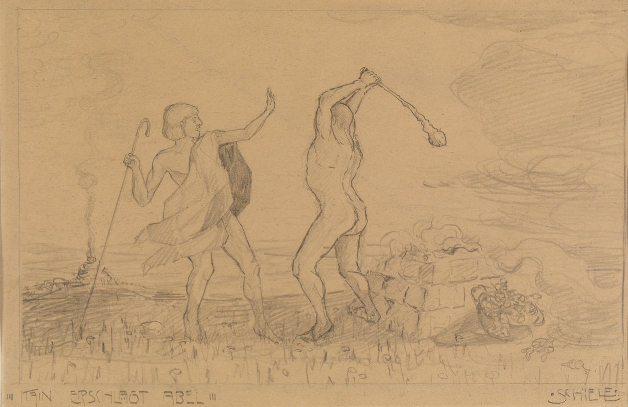 Cain Kills Abel by Egon Schiele