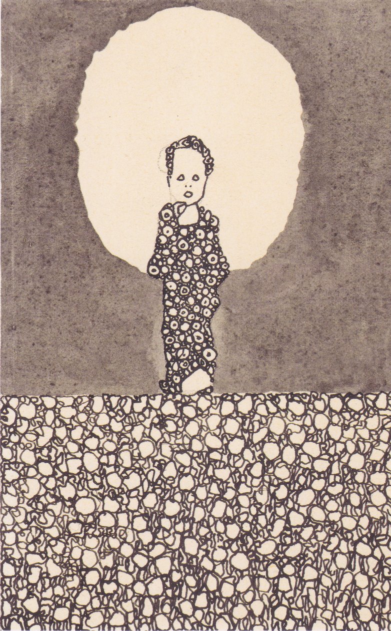Child with Nimbus on a Flower Meadow by Egon Schiele