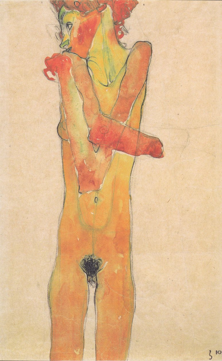 Girl Nude with Folded Arms by Egon Schiele