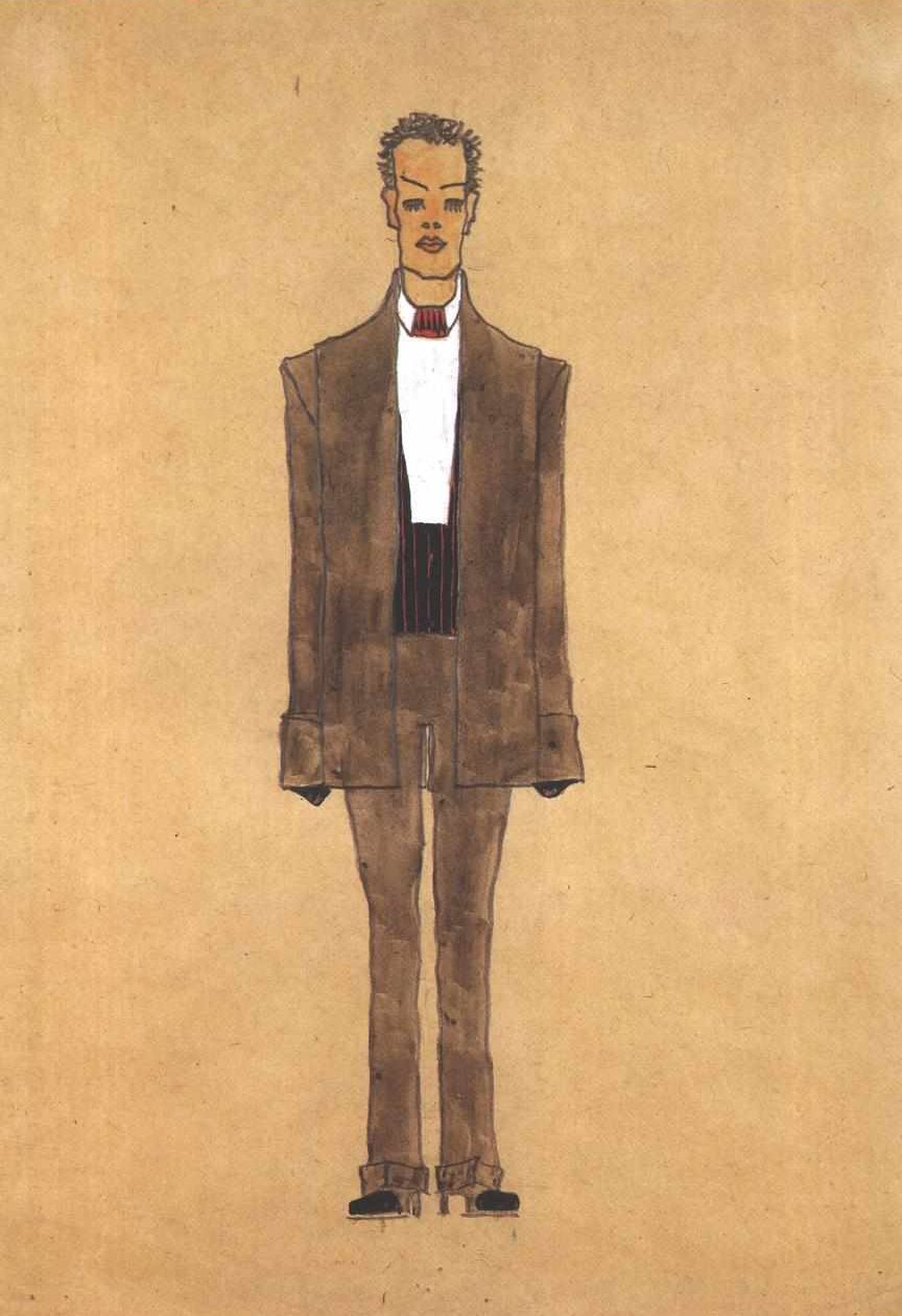 Fashion Design Evening Suit by Egon Schiele