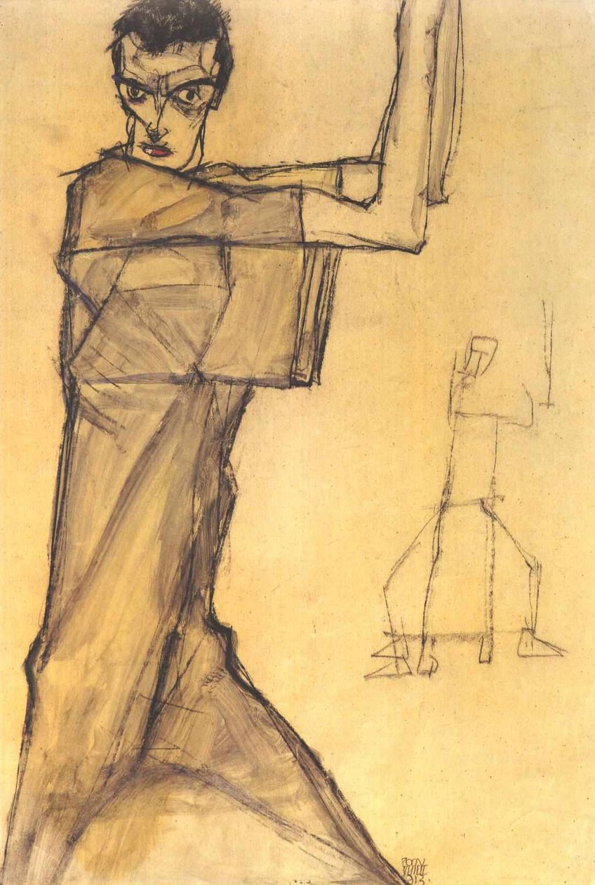 Self-Portrait with Raised Arms by Egon Schiele