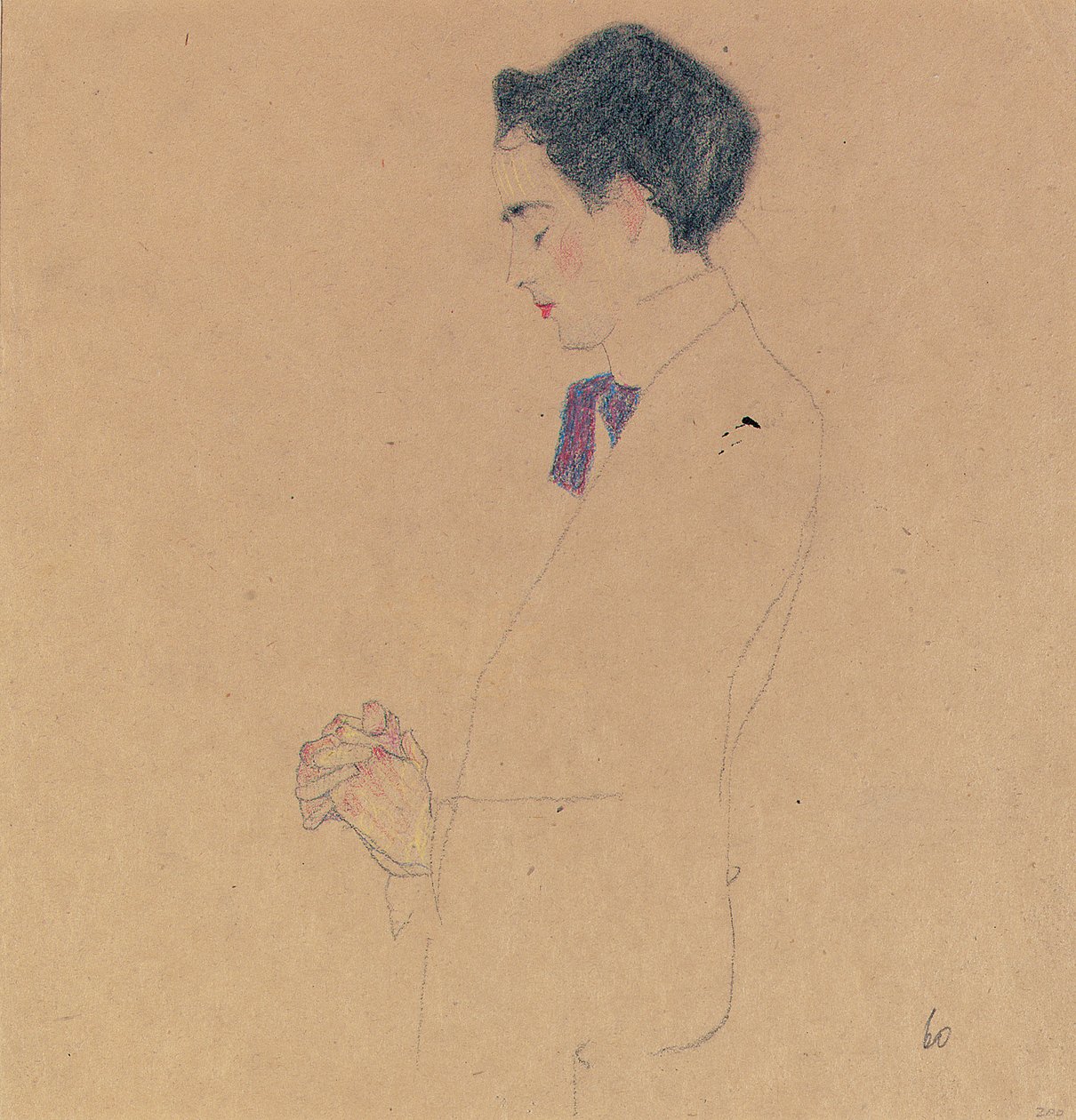 Anton Faistauer with Folded Hands by Egon Schiele