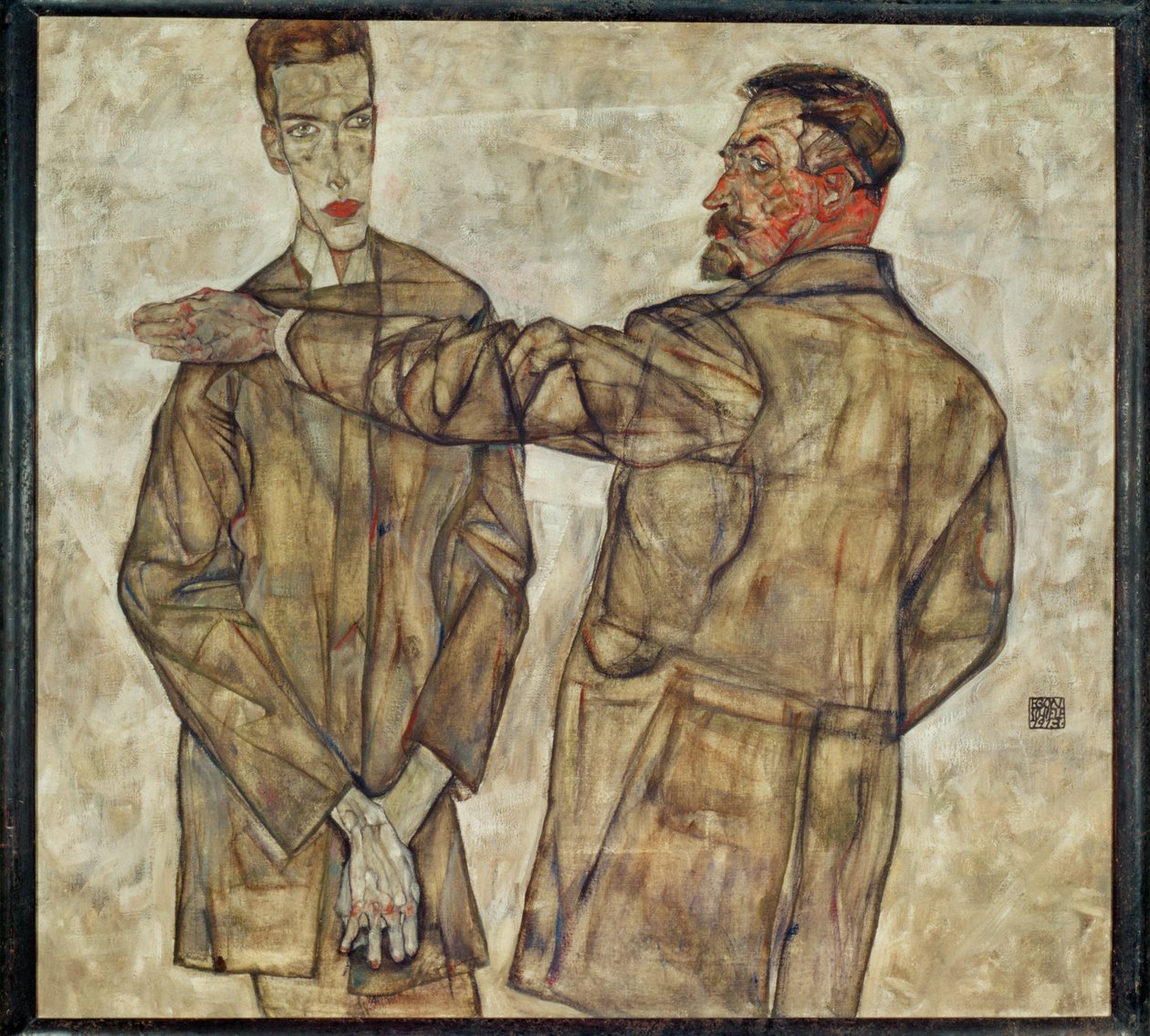 Double Portrait of the Central Inspector by Egon Schiele