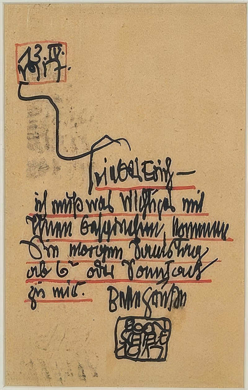 Autograph Postcard to Erich Lederer. 1917 by Egon Schiele