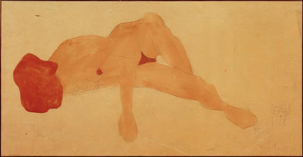 Reclining Female Nude by Egon Schiele