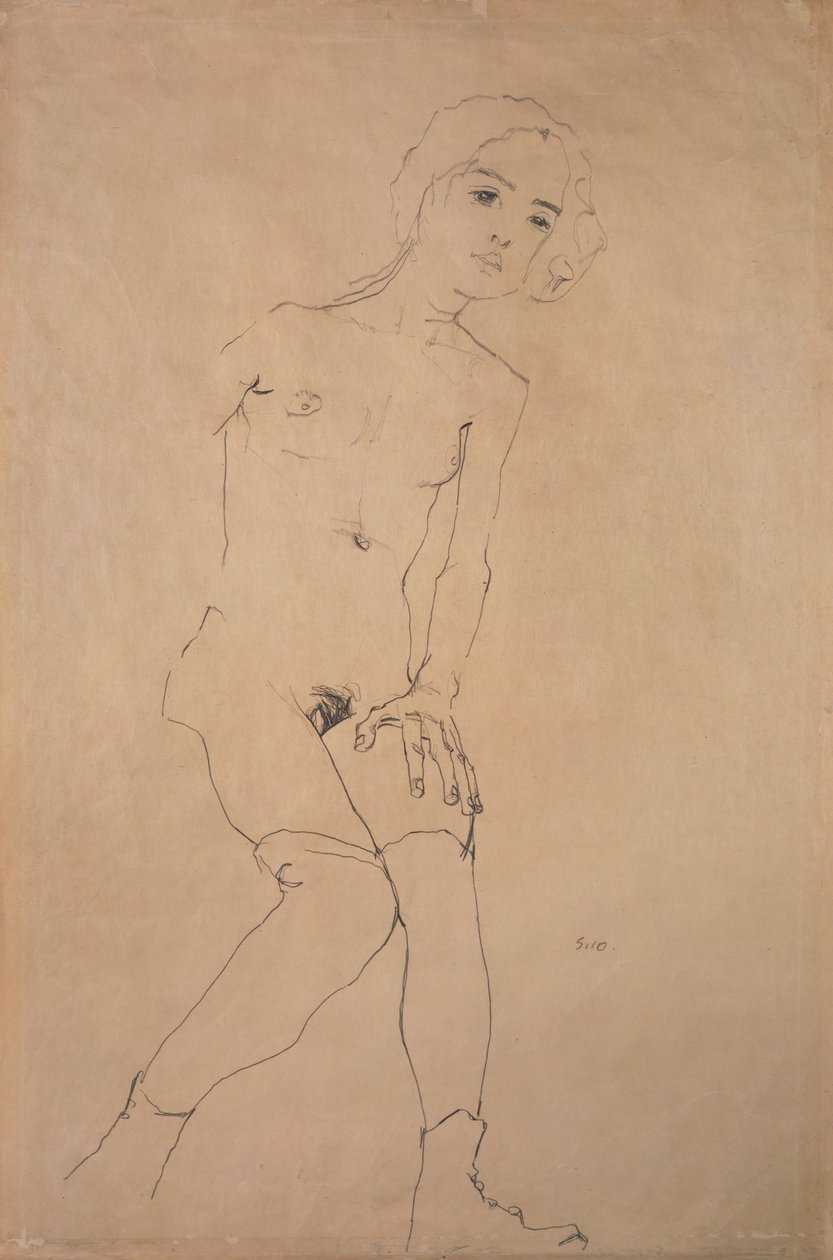Nude by Egon Schiele