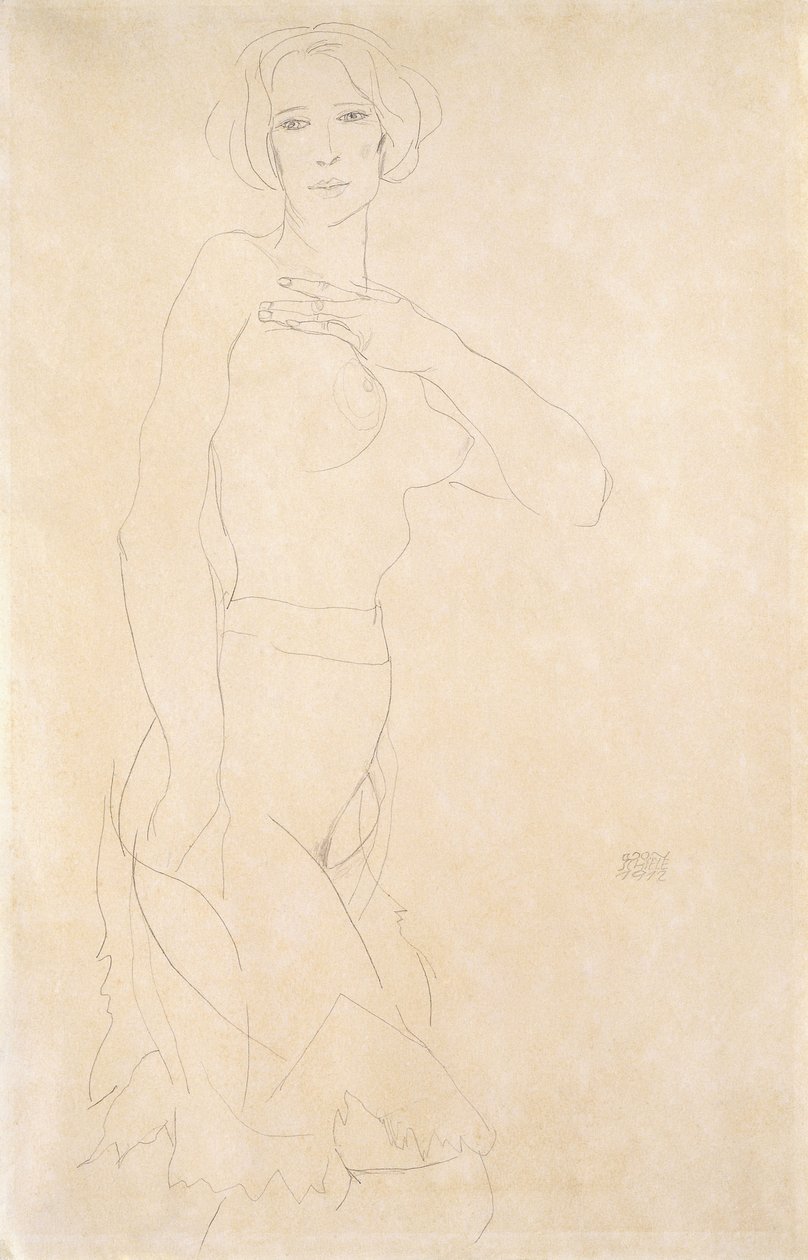 Nude Girl by Egon Schiele