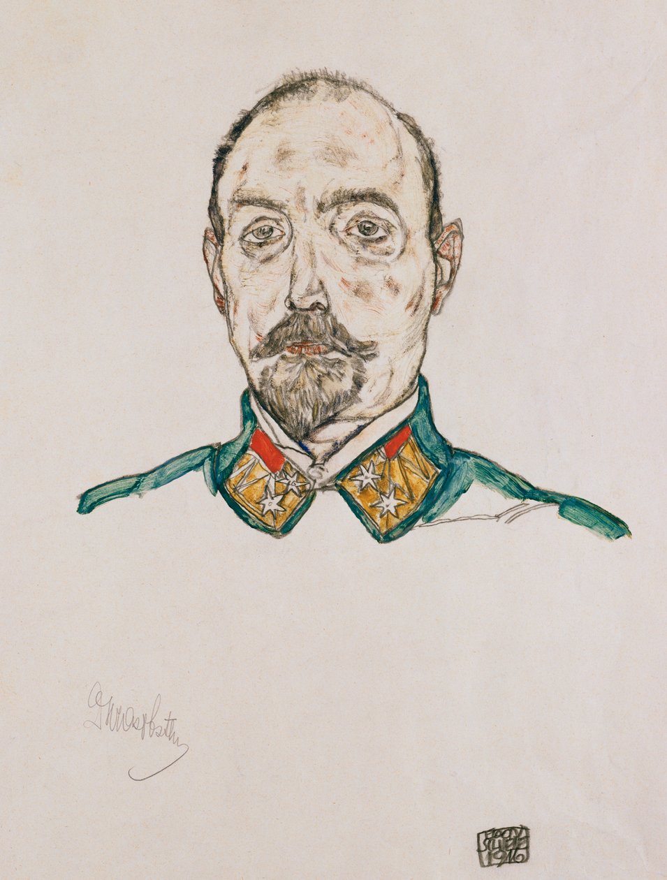 Portrait of a First Officer by Egon Schiele