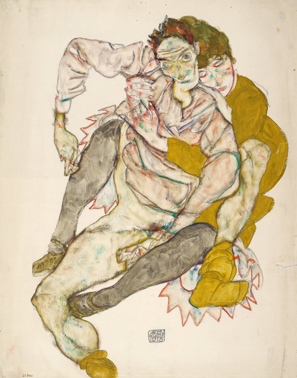 Seated Couple by Egon Schiele