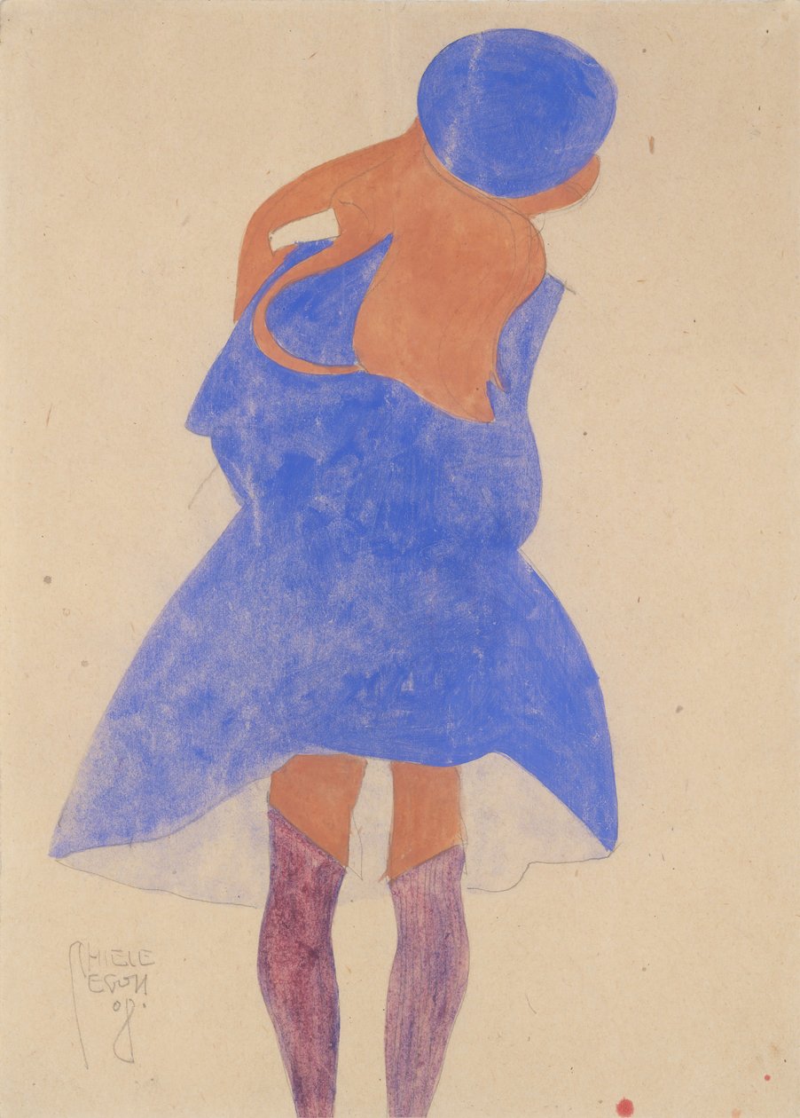Standing Girl, Back View by Egon Schiele