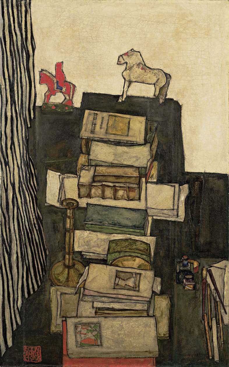Still Life with Books, Schiele