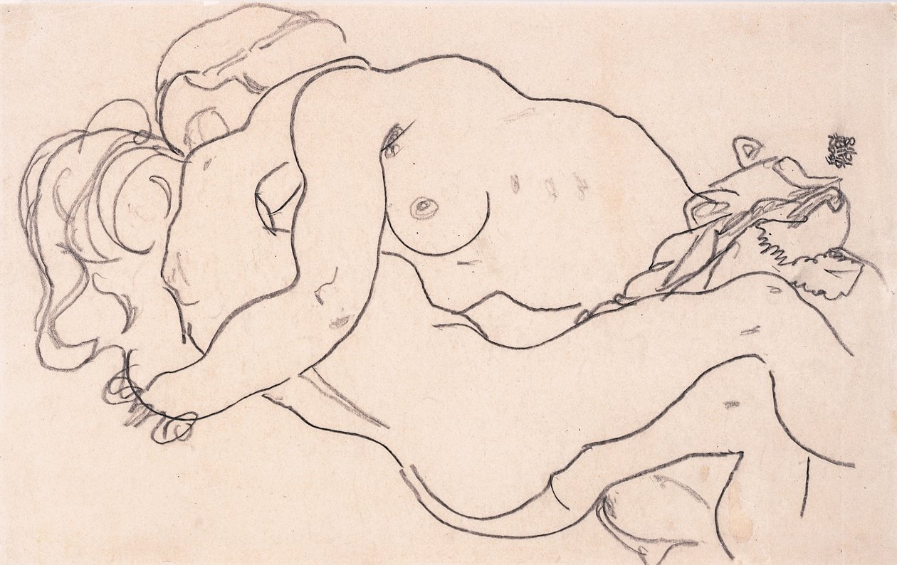 Two Embracing Female Nudes, 1918 by Egon Schiele