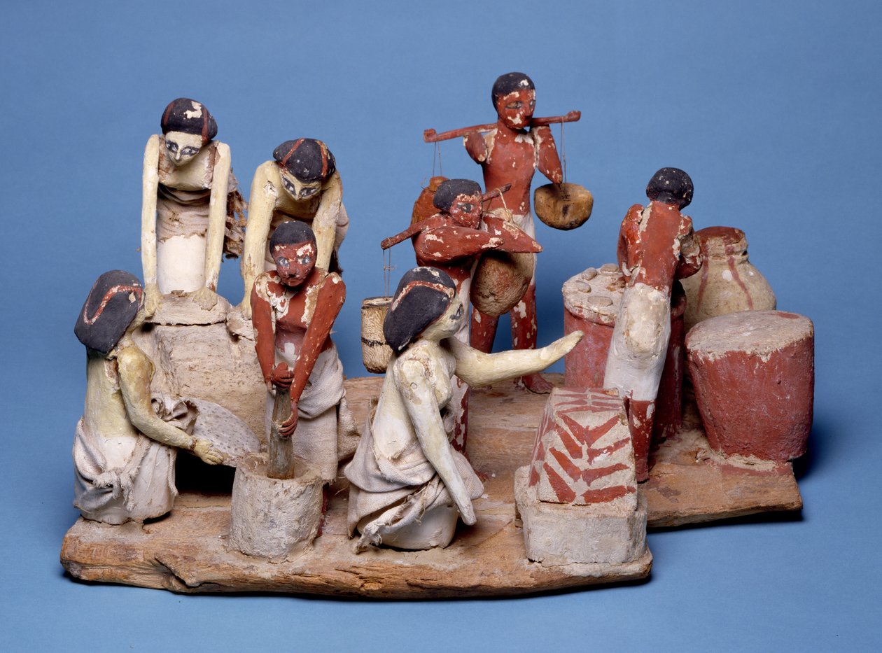 Model of Servants Making Bread and Brewing, Middle Kingdom by Egyptian 12th Dynasty