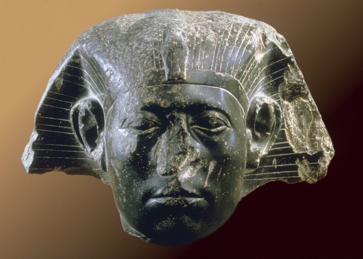 Portrait head of Sesostris III from a sphinx, Middle Kingdom, c.1850 BC by Egyptian 12th Dynasty