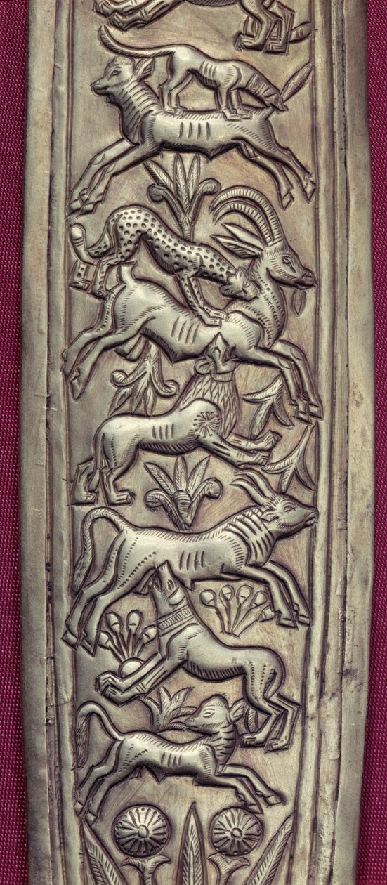 Antelope, Deer and a Calf Being Attacked by a Leopard, a Lion and a Dog (detail) by Egyptian 18th Dynasty