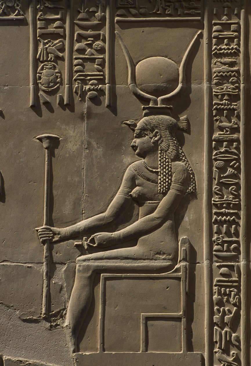 Relief of Hathor (detail) by Egyptian