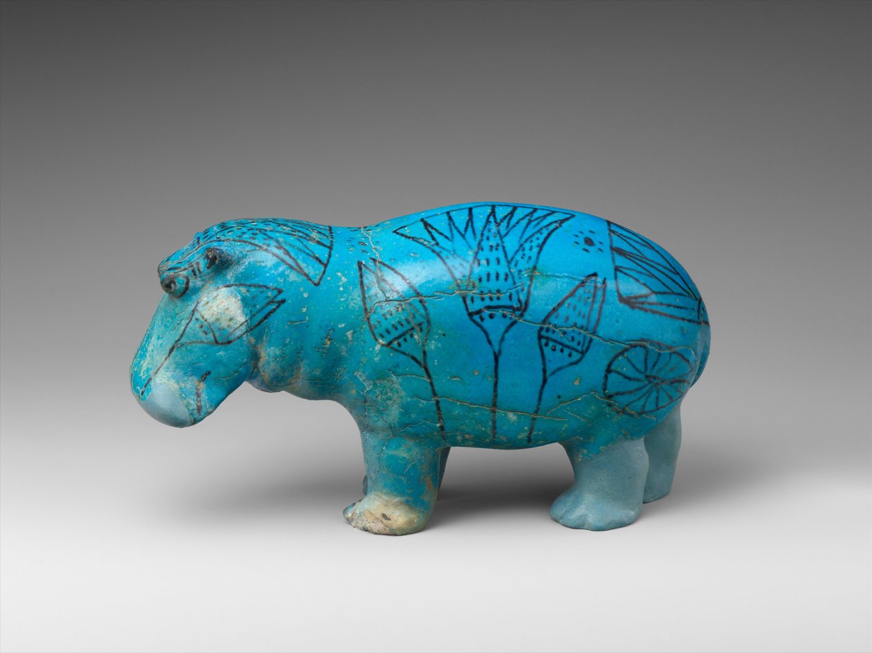 Standing hippopotamus, c.1900 BC by Egyptian 12th Dynasty