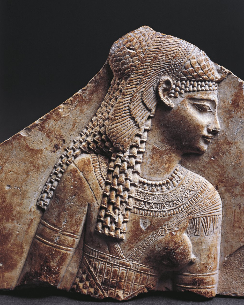 Bas relief fragment portraying Cleopatra by Egyptian Ptolemaic Period