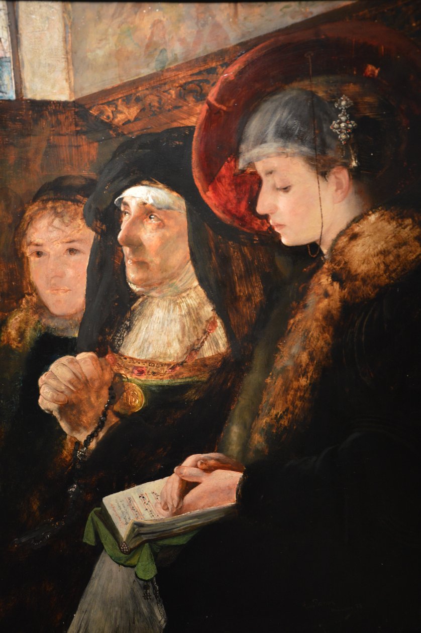 During the Psalm Singing by Hjalmer Eilif Emanuel Peterssen