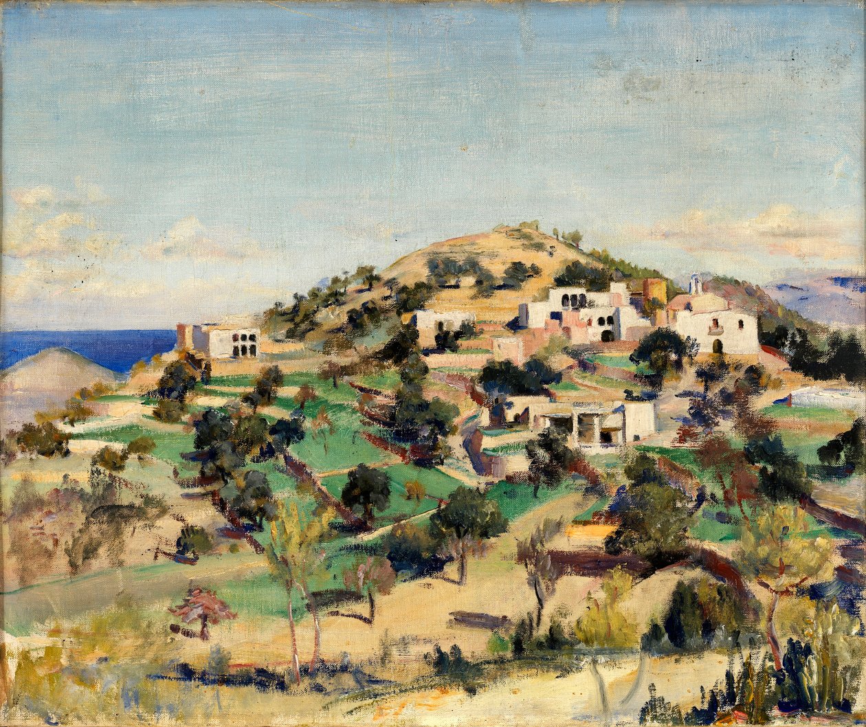 Hill with White Houses by Eleanor Harris