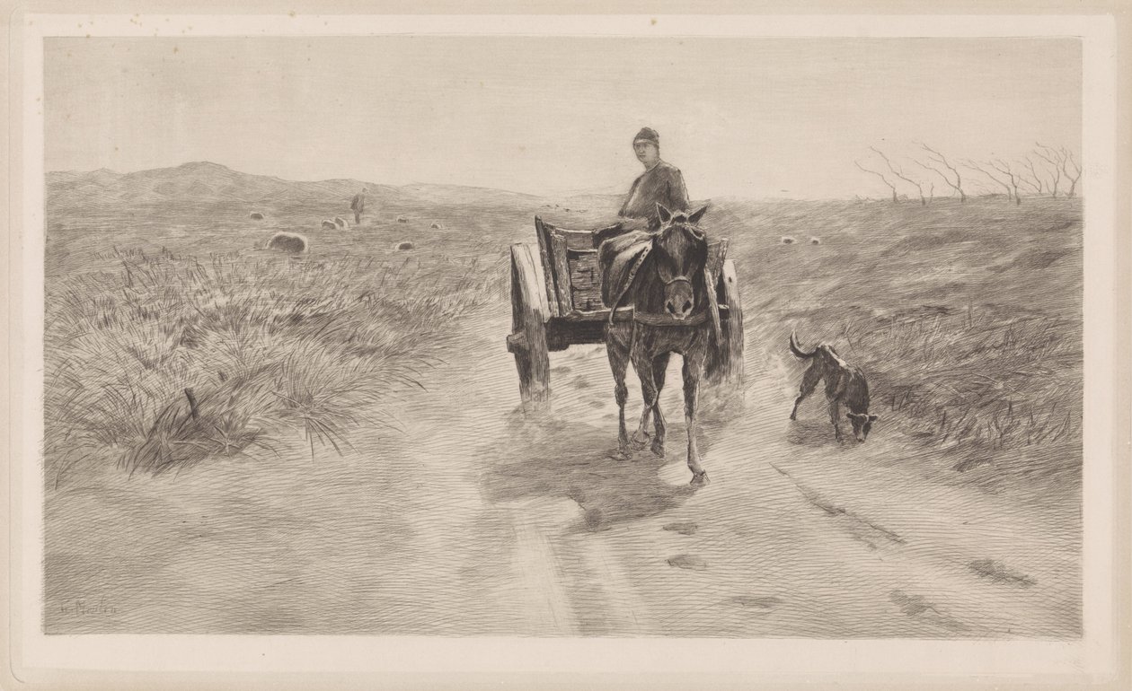 Landscape with Horse Cart by Elias Stark