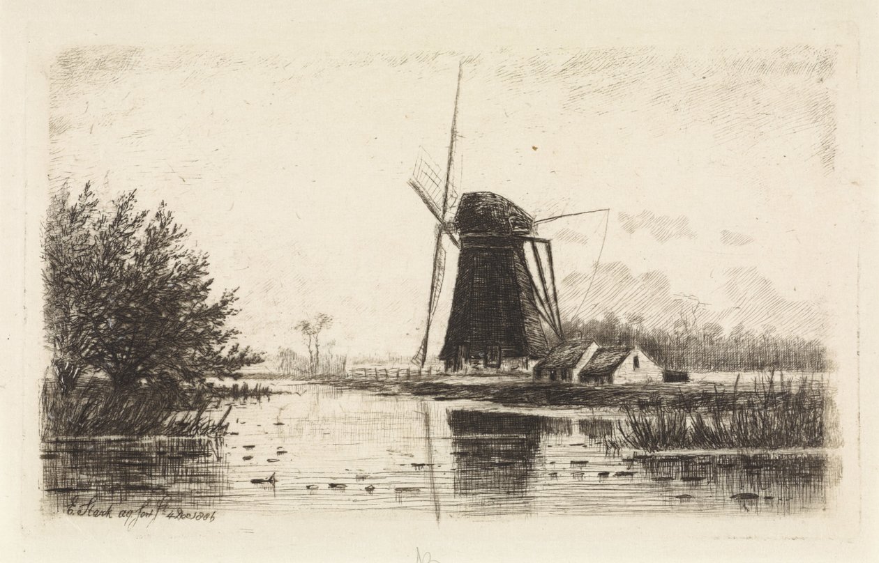 Mill in Baambrugge by Elias Stark