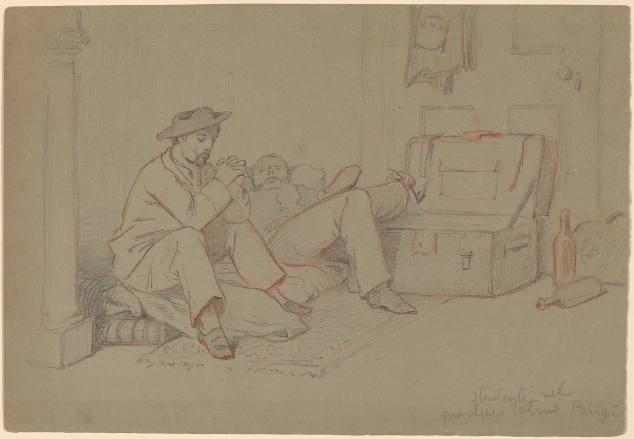 Students in the Latin Quarter, Paris by Elihu Vedder