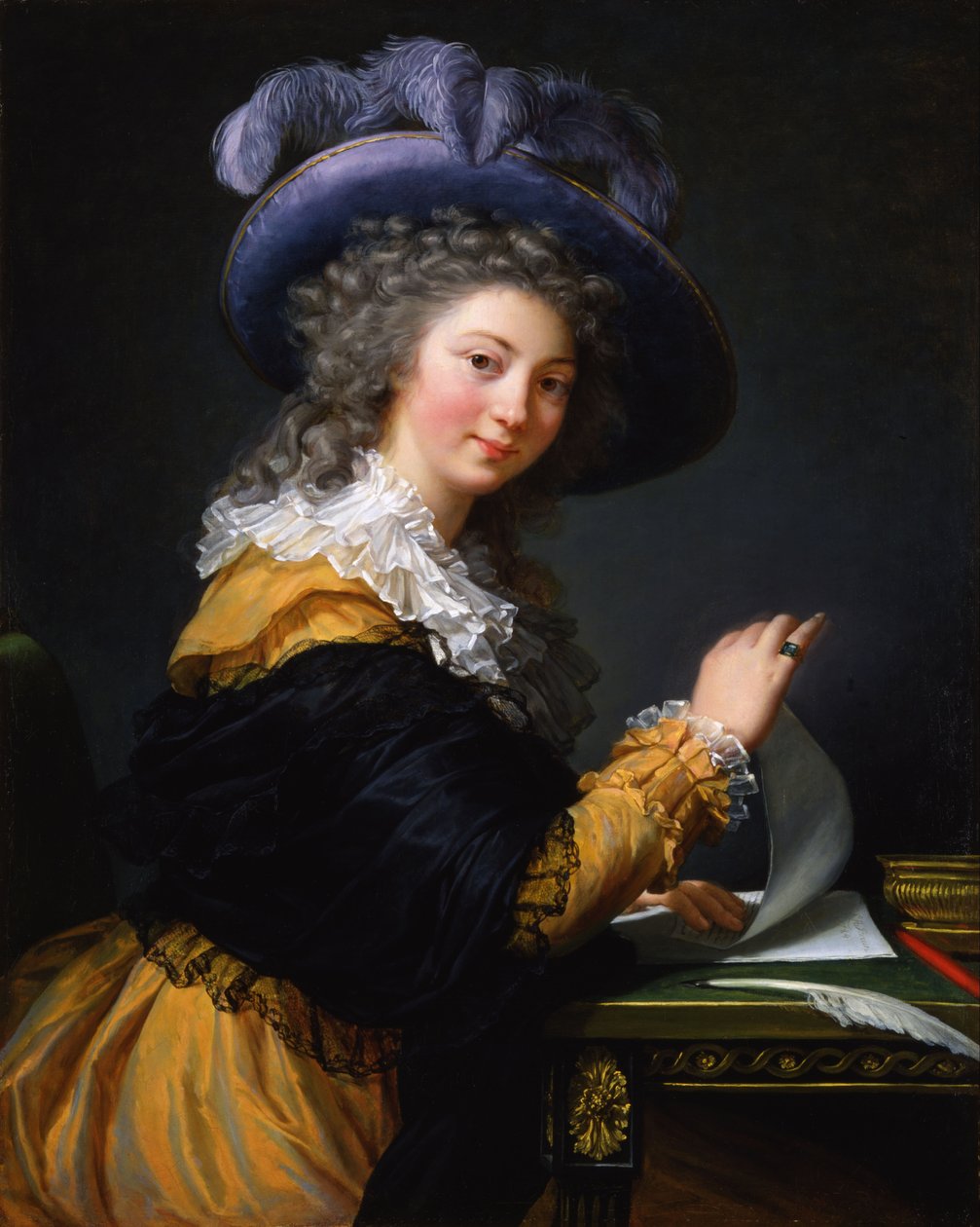 Comtesse de Cérès - Lady Folding a Letter by Elisabeth Louise Vigee Lebrun