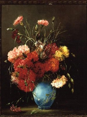 Red, White and Pink Carnations by Elisabeth King