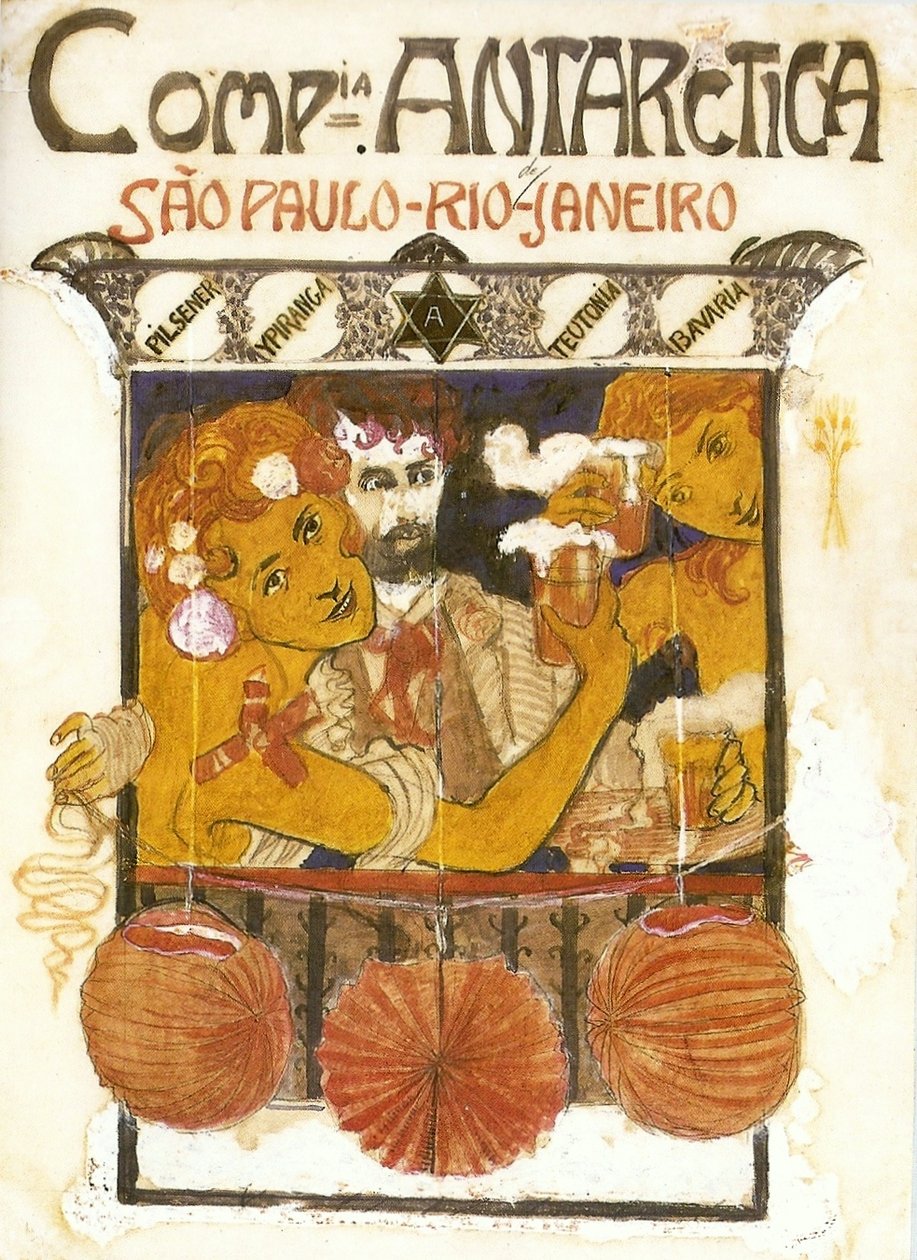 Study for a Poster Advertising Antarctica Brewery - Project for the Grand Drape of the Casino Antarctica by Eliseu Visconti