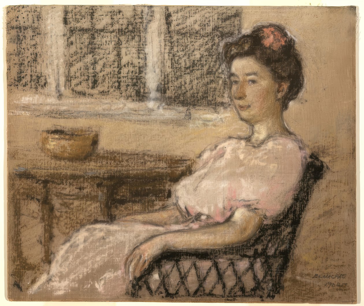 Seated Woman in Pink by Elmer Livingston MacRae