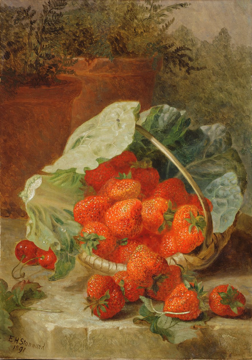 Strawberries in a cabbage leaf, 1891 by Eloise Harriet Stannard