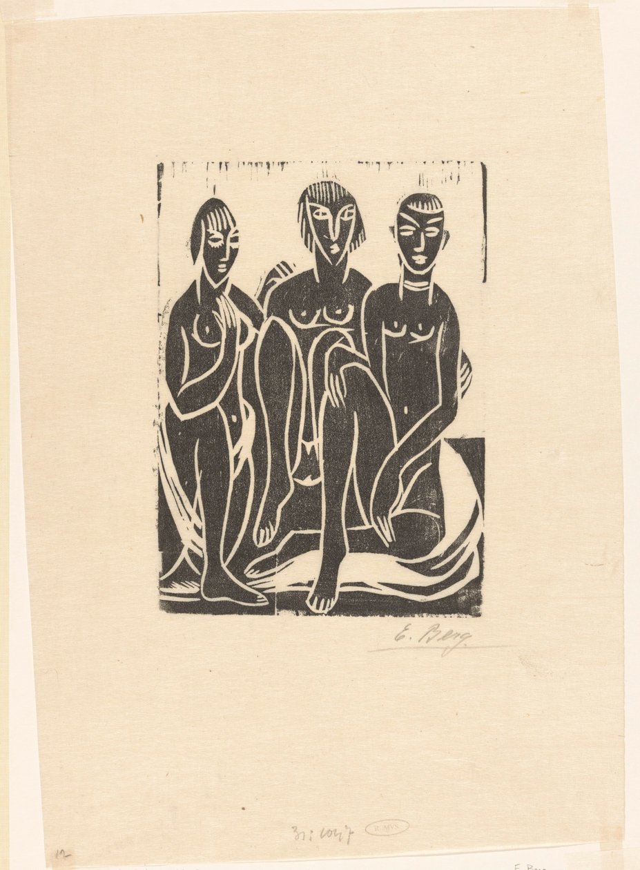 Three women by Else Berg (signed by artist)