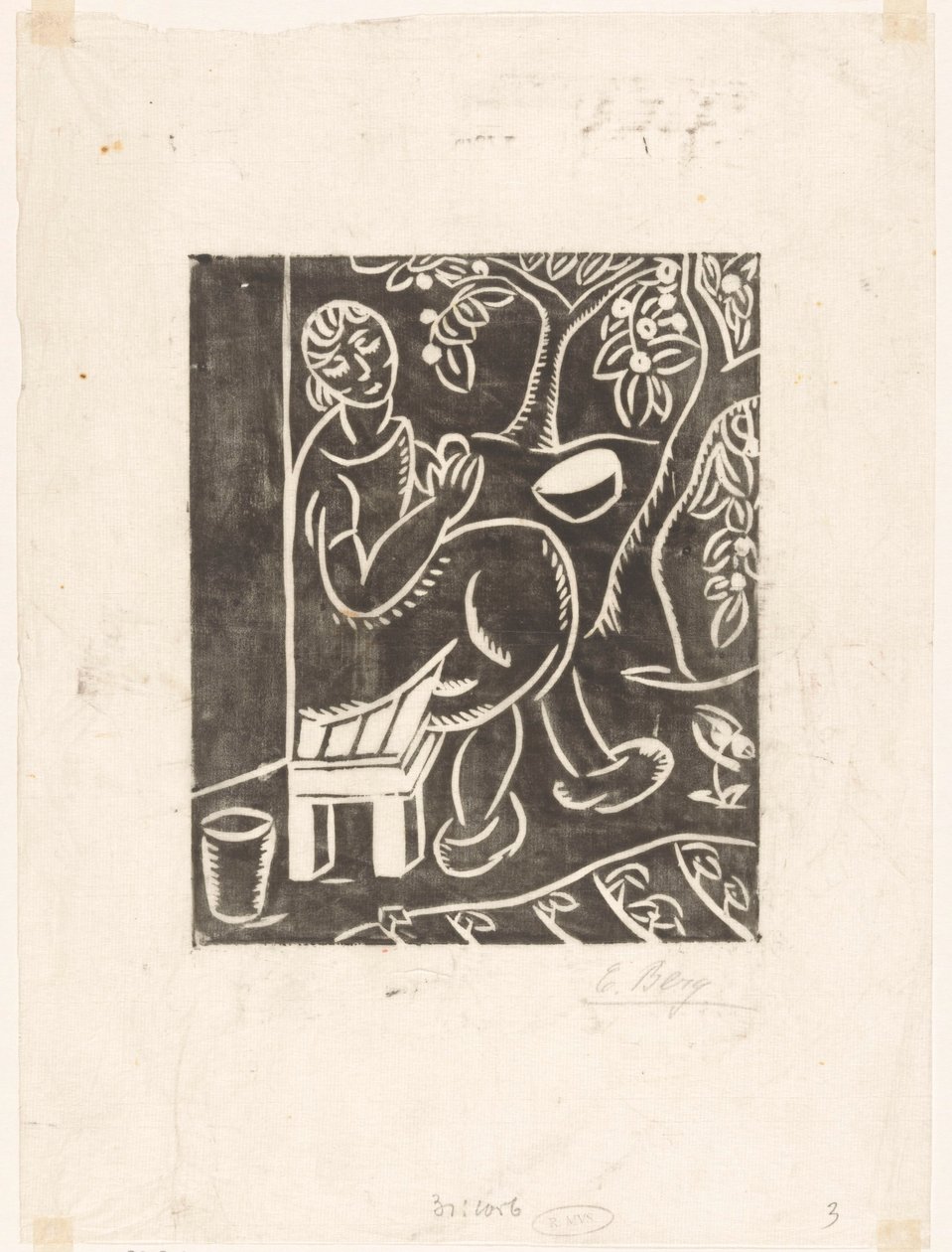 Woman on a Bench by Else Berg (signed by artist)