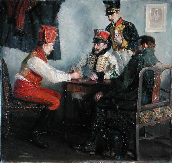 At the Card Table by Emanuel Bachrach Baree