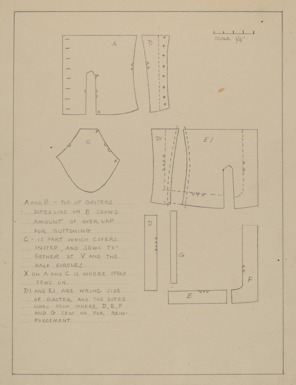 Pattern for Spats by Emery Herrett