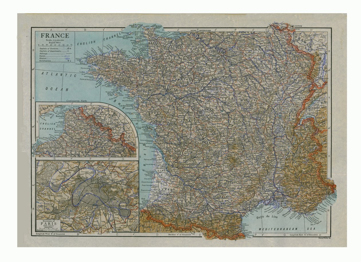 Map of France by Emery Walker