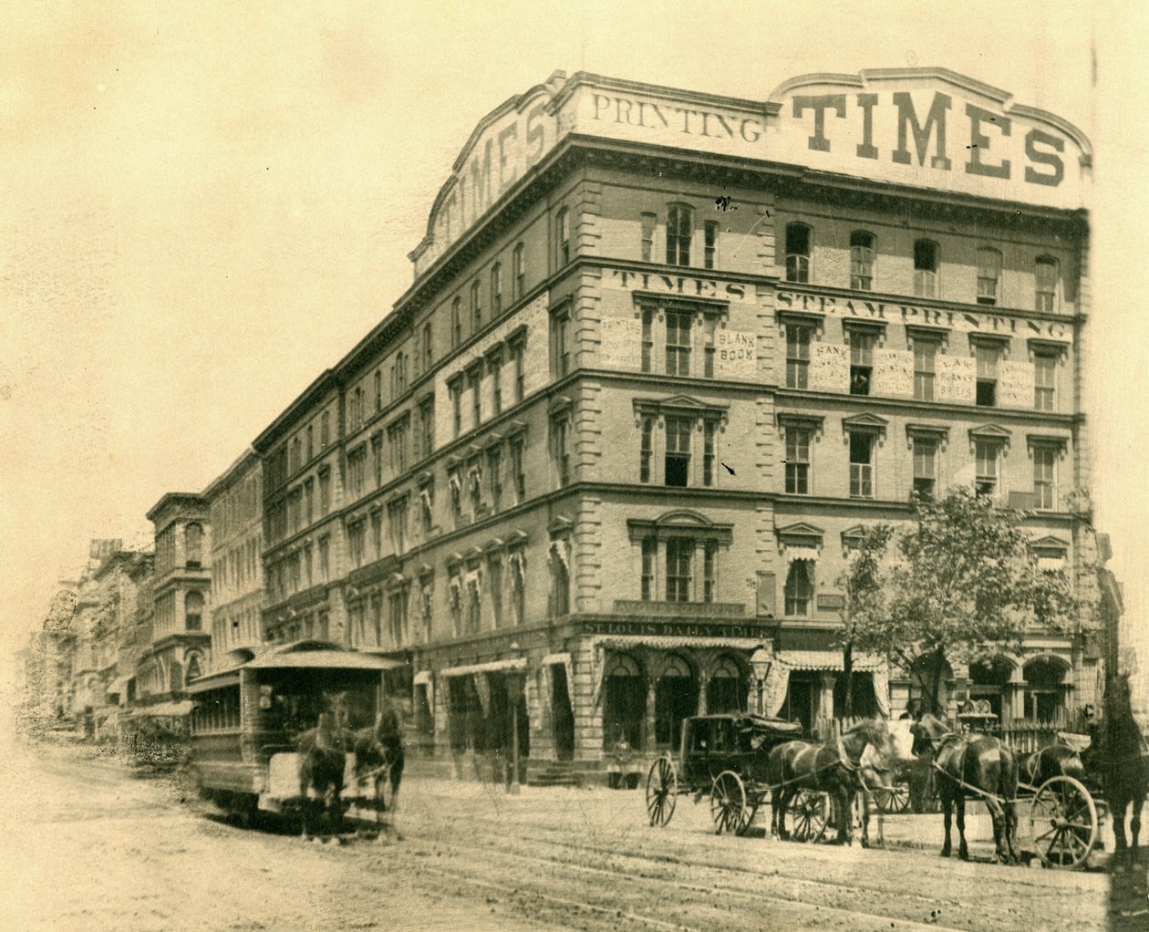St. Louis Daily Times Building at the Northeast Corner of Broadway and Chestnut Street by Emil Boehl
