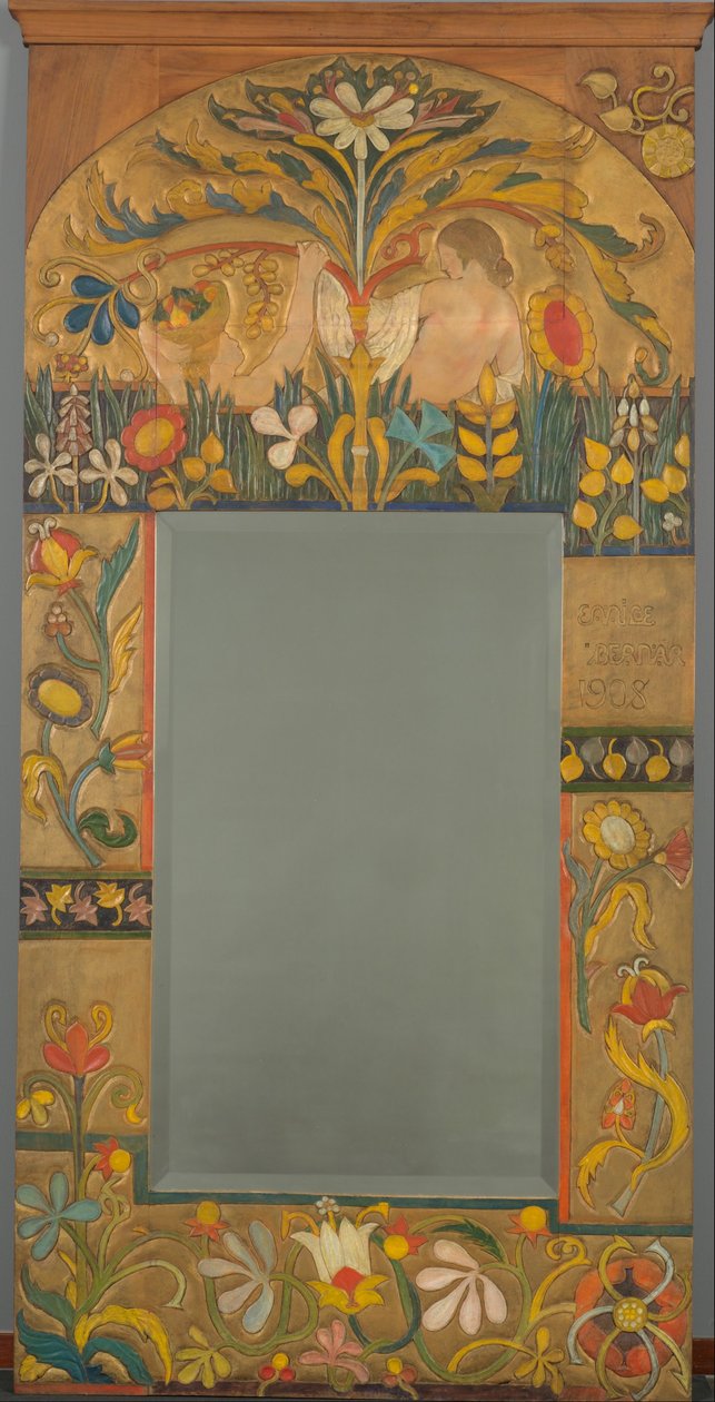 Mirror Frame Decorated with Plants, Flowers and Two Women Figures by Emile Bernard