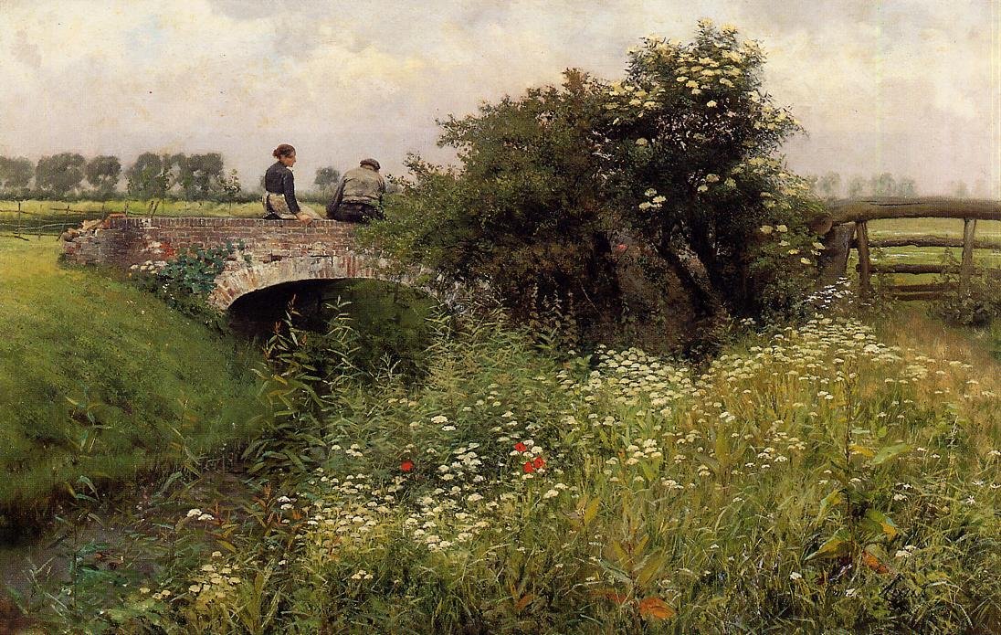 A Meeting on the Bridge by Emile Claus