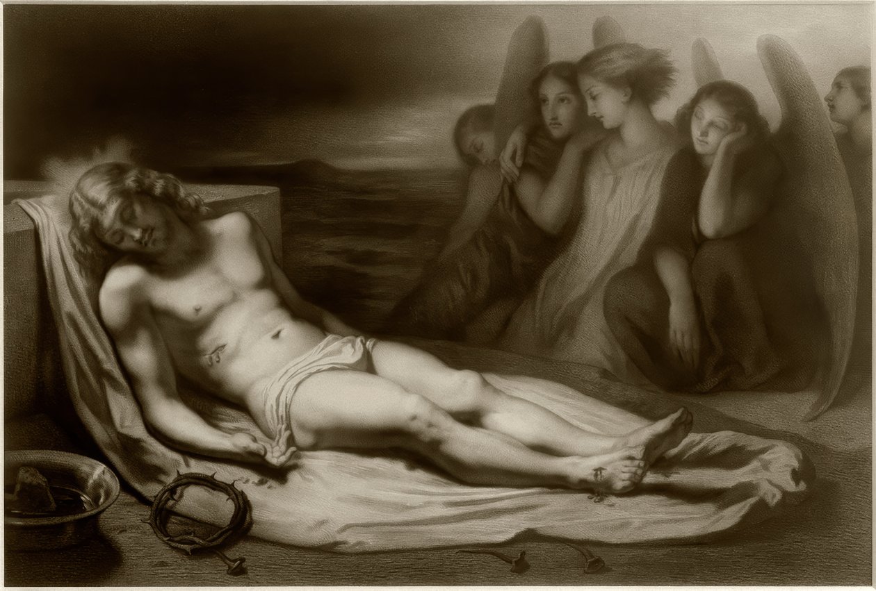 Body of Christ with Angels by Emile Lassalle