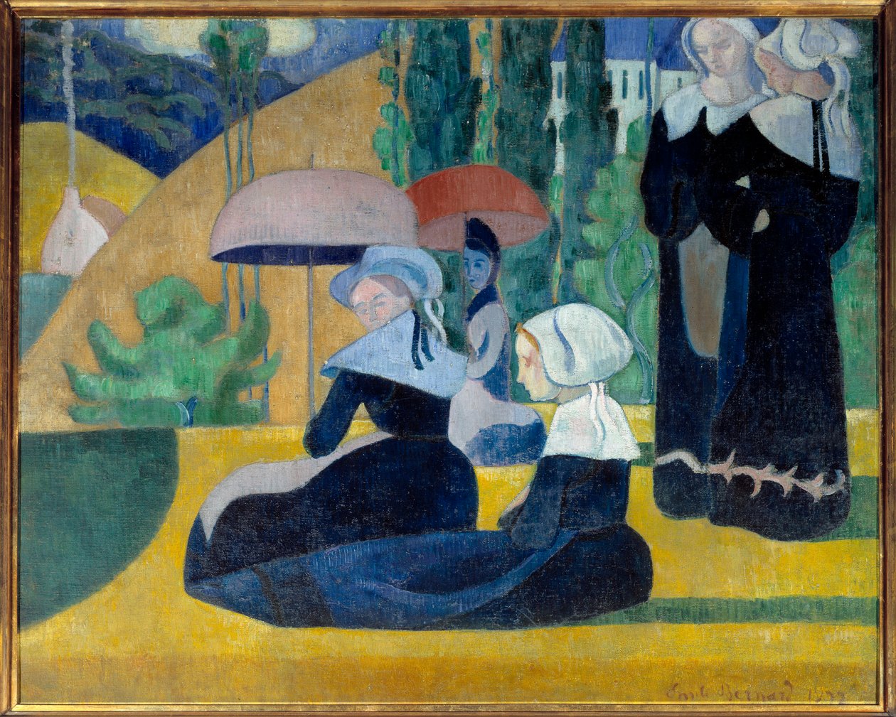 Bretons with Umbrellas by Emile Bernard