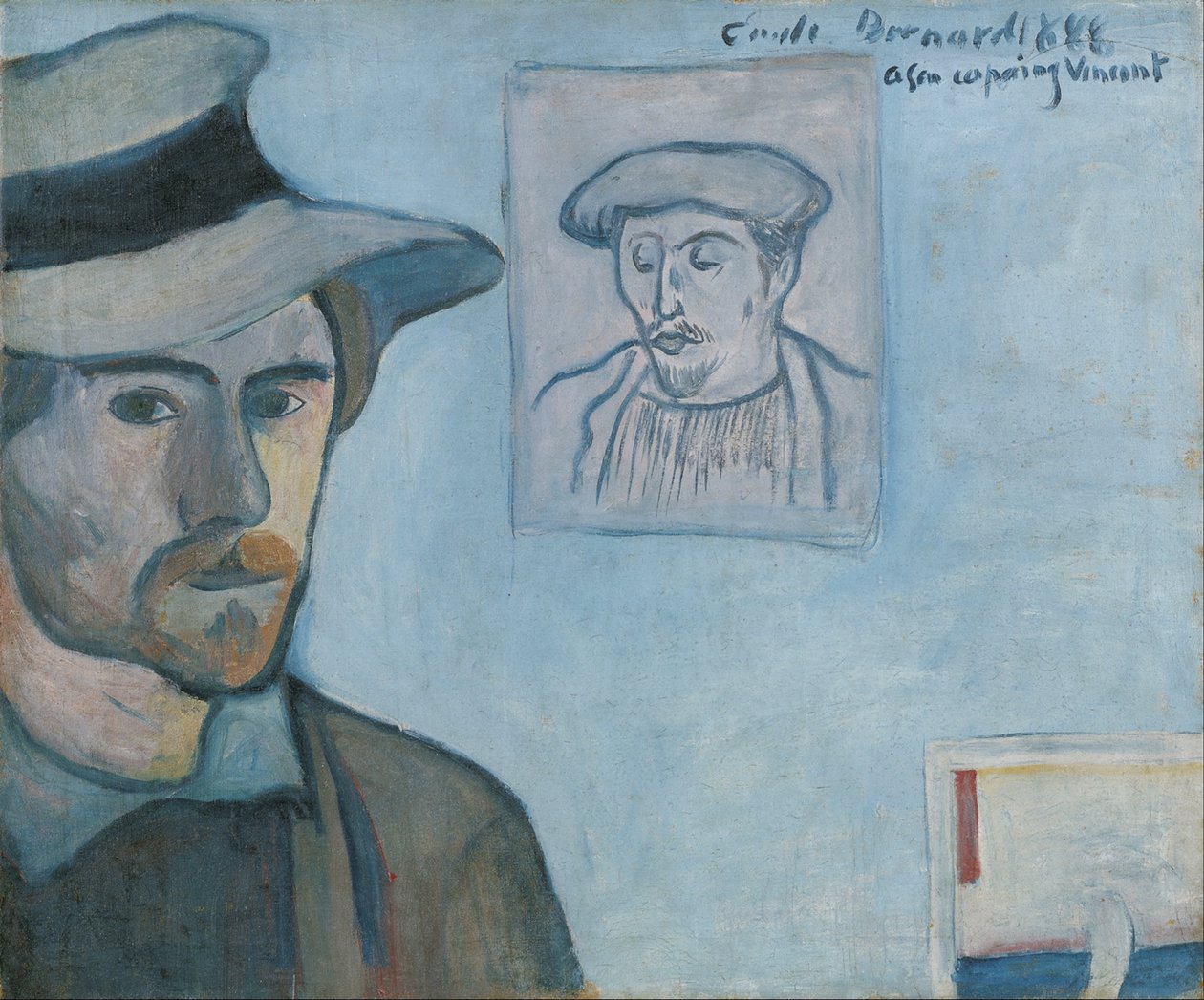 Self-portrait with Portrait of Gauguin by Emile Bernard