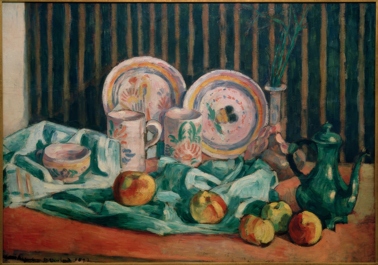 Still Life with Apples and Breton Ceramics by Emile Bernard