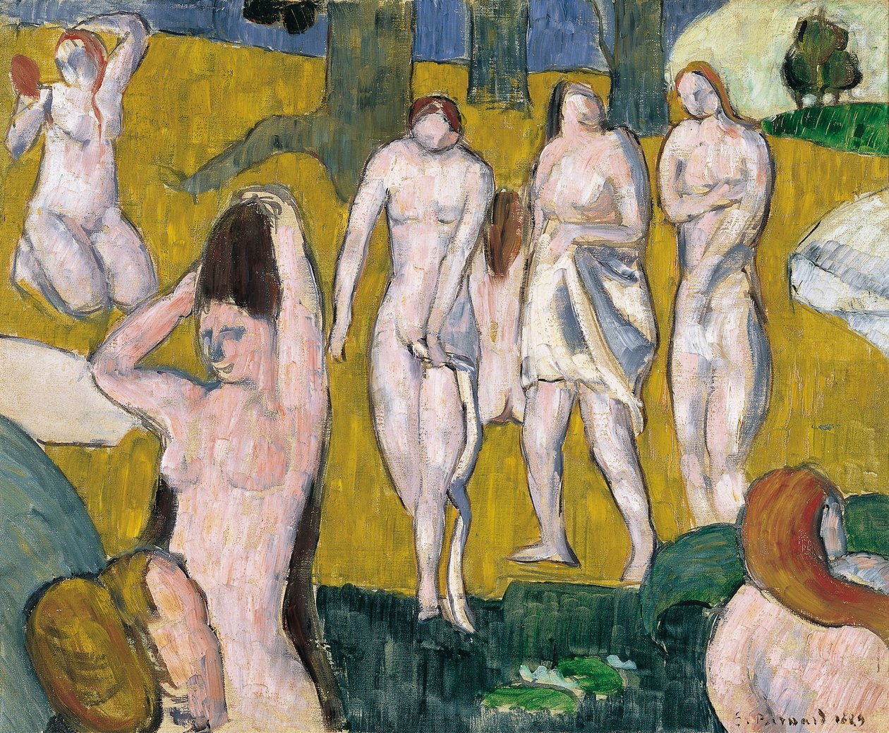 Women Bathing by Emile Bernard