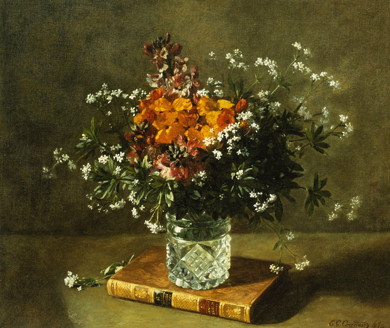 A Floral Still Life by Emile Gustave Couder